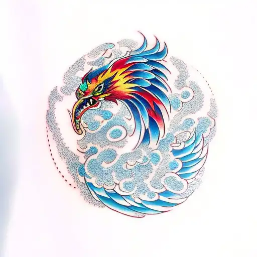 Japanese Phoenix Tattoo Design