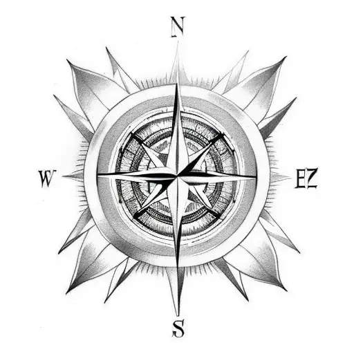 Compass And Devil Angel Wings