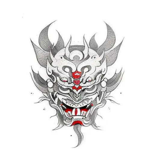 Japanese Red Mask Of Demon