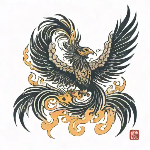 Phoenix Rising From Flames