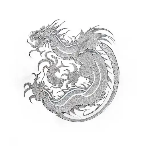Unalome Symbol As A Dragon