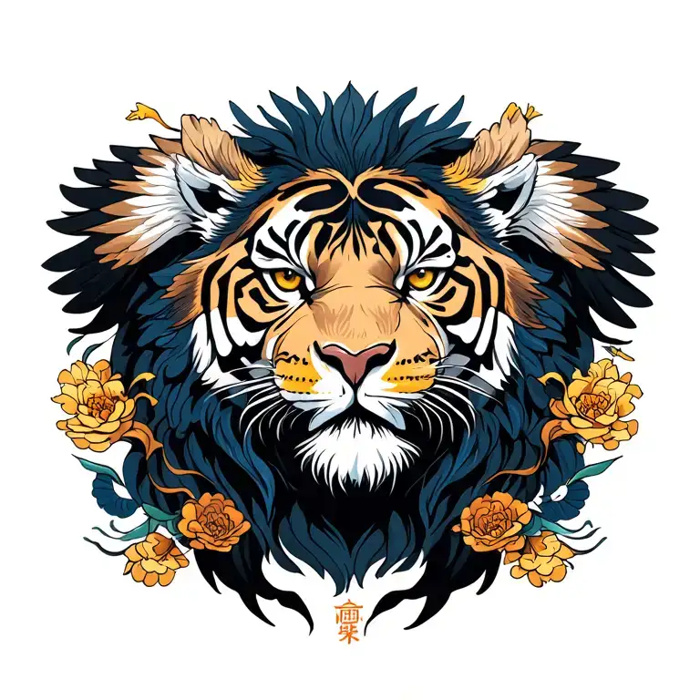 Tiger And Lion And Eagle