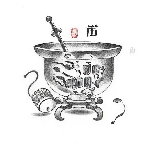 Pharmacist's Mortar And Pestle With Music Notes