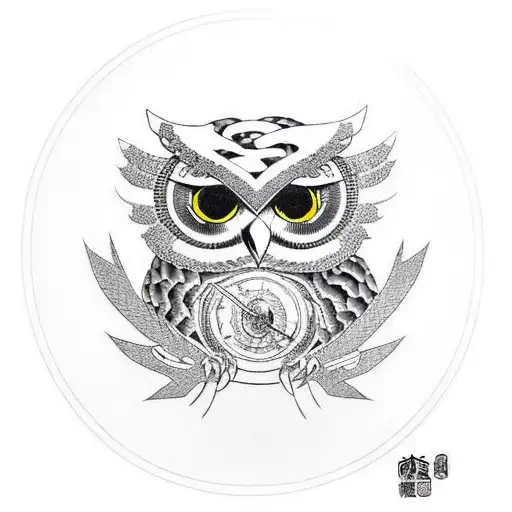 Owl And Hawk Fighting Over Snake