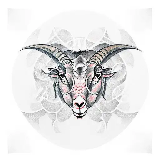 A Series Of Subtle Goat Horns Forming An Abstract Pattern Along The Arms