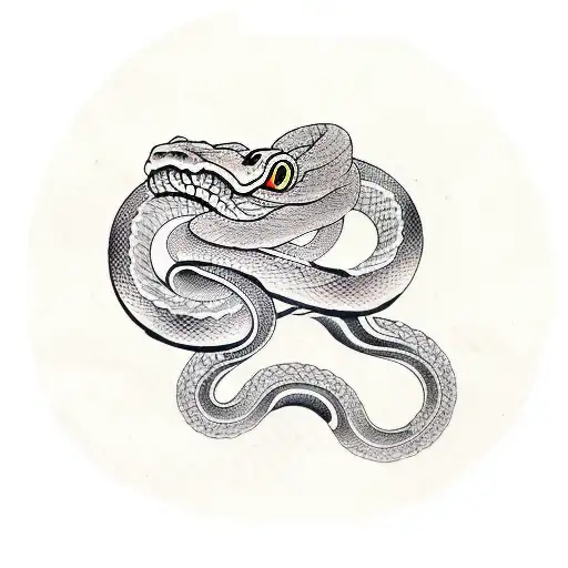 Snake Head With Waves