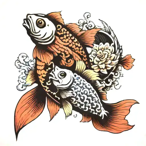 Ying Yang Joy Fish Transforming