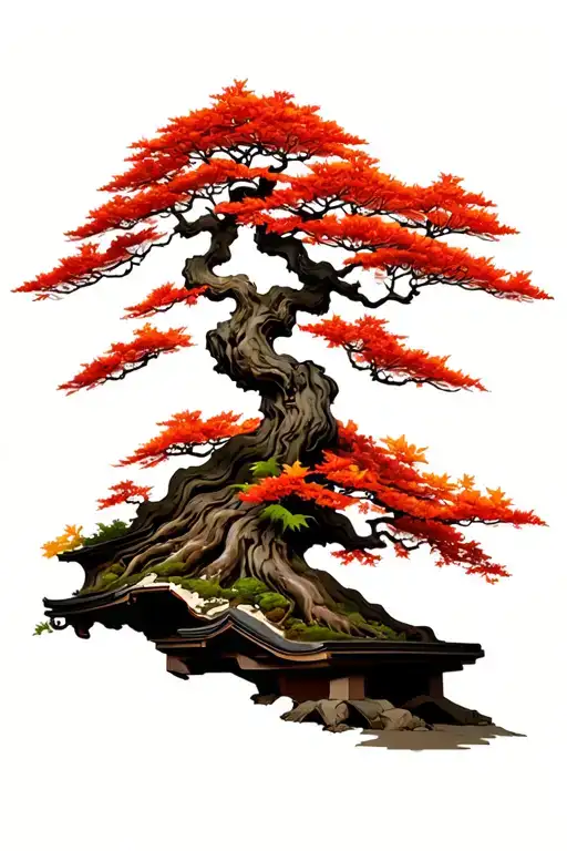 Bloodgood Japanese Maple Bonsai Tree In Fall