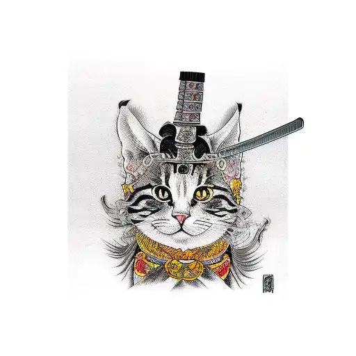 Head Cat Pierced Katana