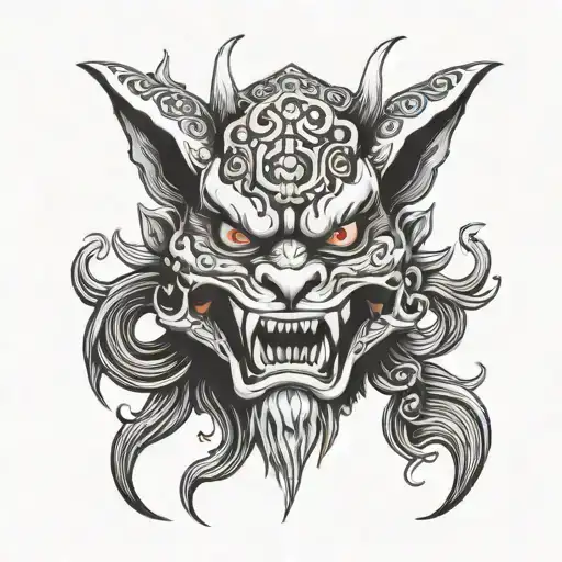 Fox Japanese Oni Mask