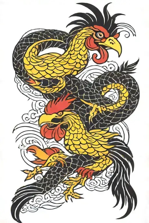 Snake And Rooster