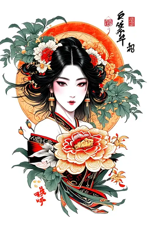 Make A Tattoo Sketch Similar To A Japanese-style Photo