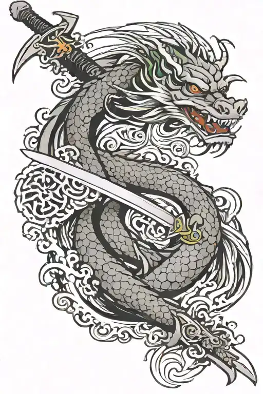 Dragon And Katana Sword