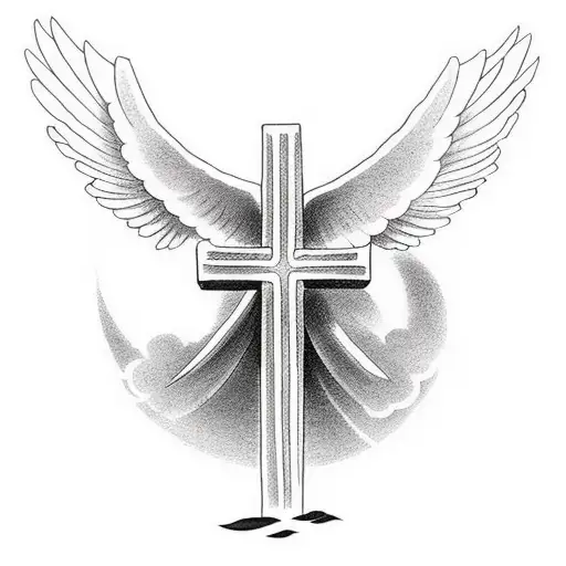 Christian Cross With Doves