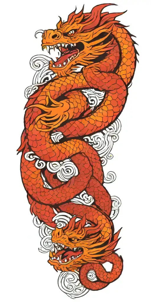 Dragon Intertwined Hearts