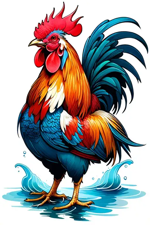 Rooster And Water