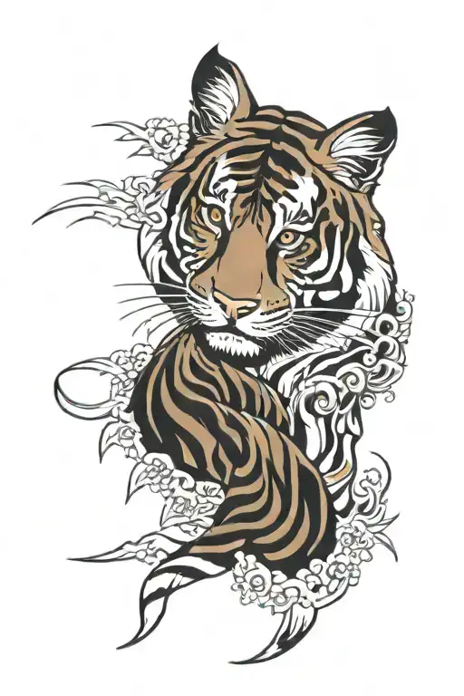 Tiger Forearm And Hand