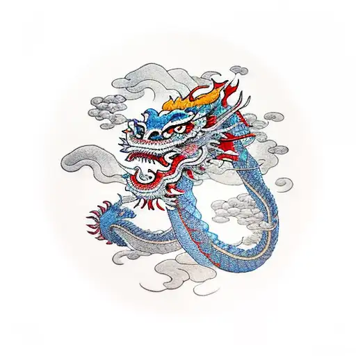 Japanese Dragon With Cherryblossoms