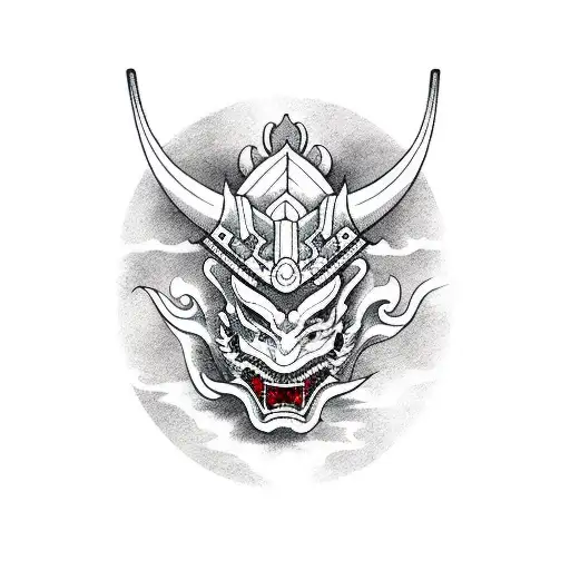 Samurai Mask And Dragon