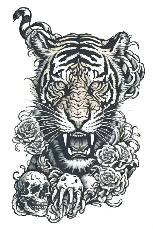 Tiger Crushing Skull