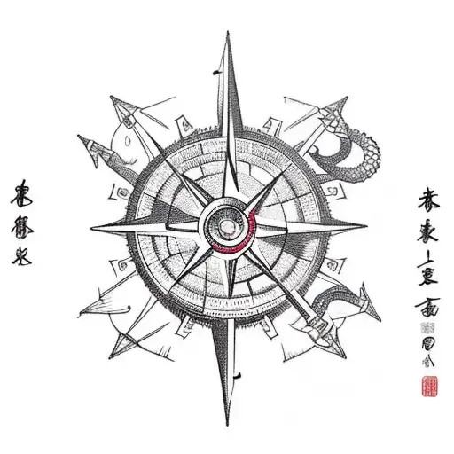 Lighthouse With Compass And Dragon