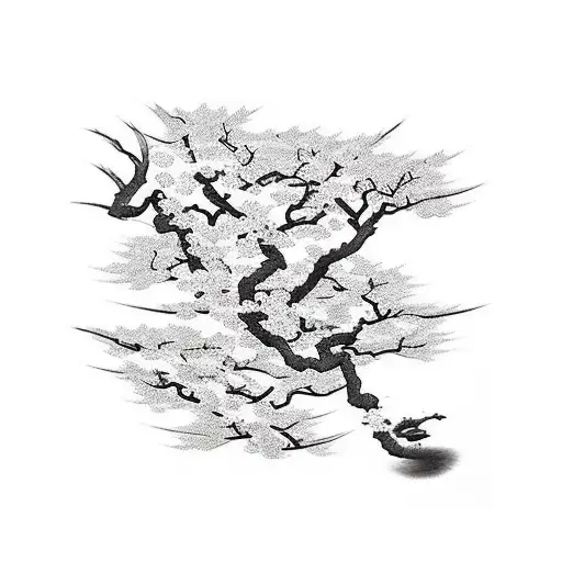 Sun Rays With Cherry Blossom Trees