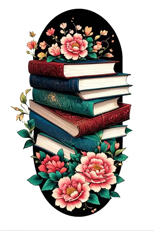 Books Surrounded By Florals