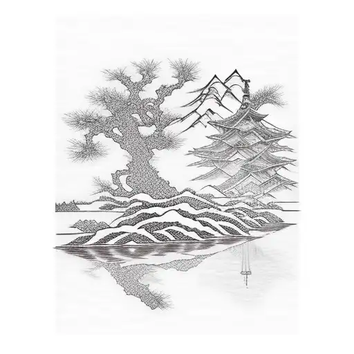 Willow Tree And A River