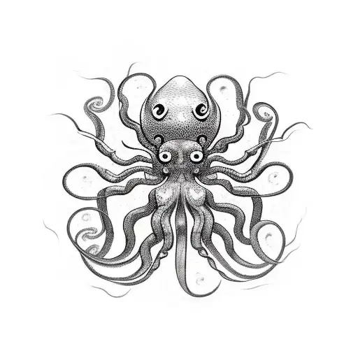 A Spider And A Translucent Octopus Mimicking The Spiders Form