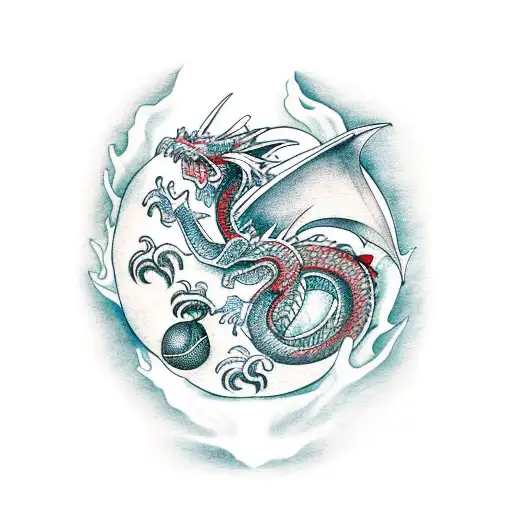 Dragon Holding A Basketball