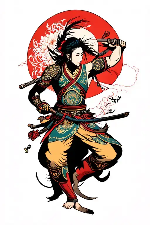 Vengeful Warrior Battling