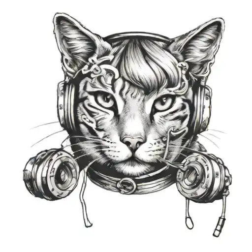 Taylor Swift Cat Wearing Headphones