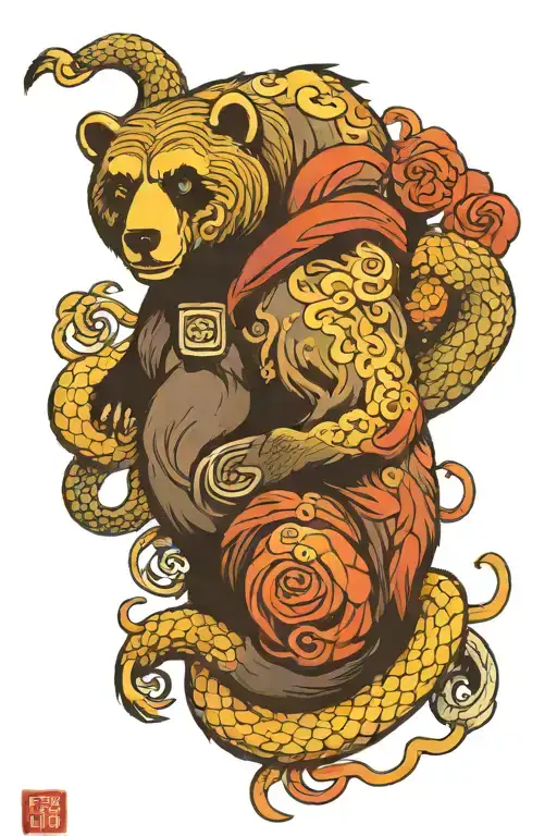 Bear And Snake Wrapped