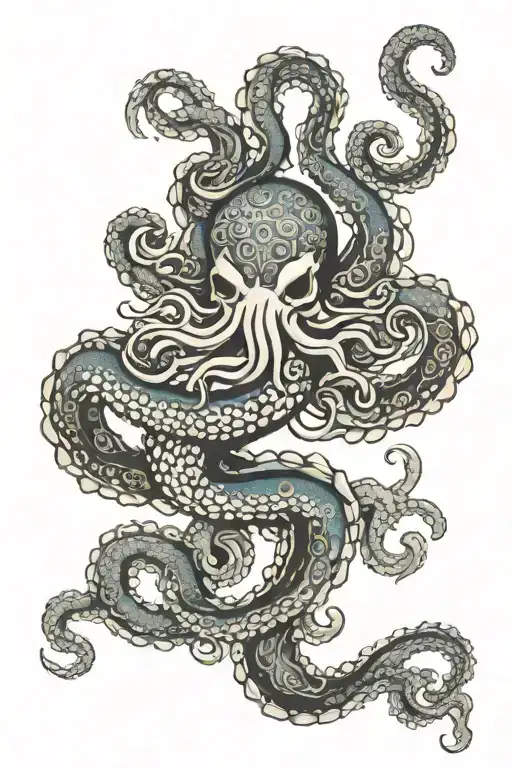 Octopus And Jellyfish Tentacles Around Thigh And Waist