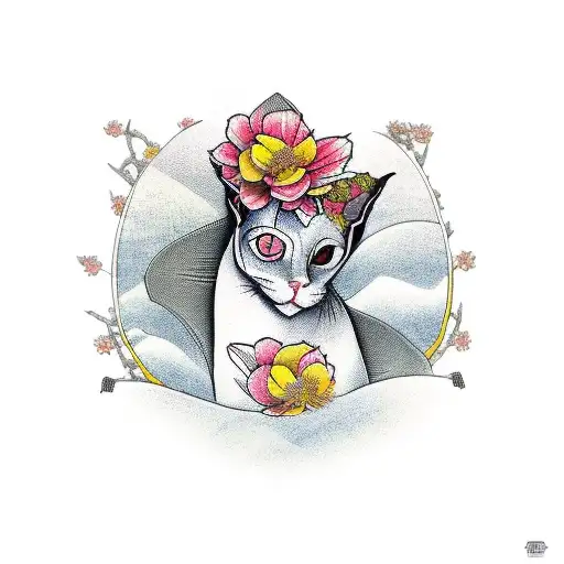 Higanbana Flowers With Sphynx Cat