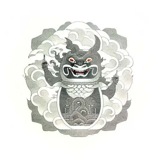 Daruma Doll Gojira Circle