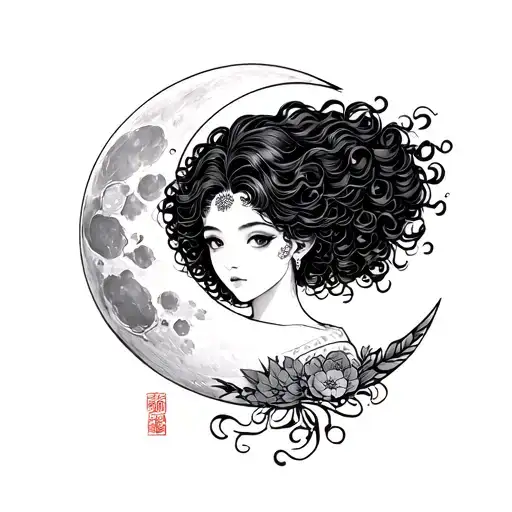 I Want A Moon But Which Will Remind Latino Girl With A Curly Hair