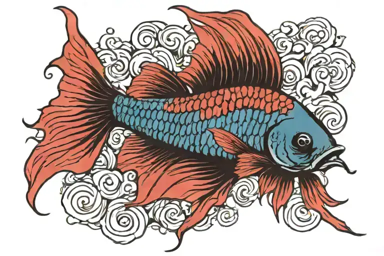 Betta Fish Swimming Gracefully