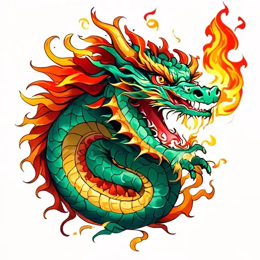 Money Dragon Breathing Fire