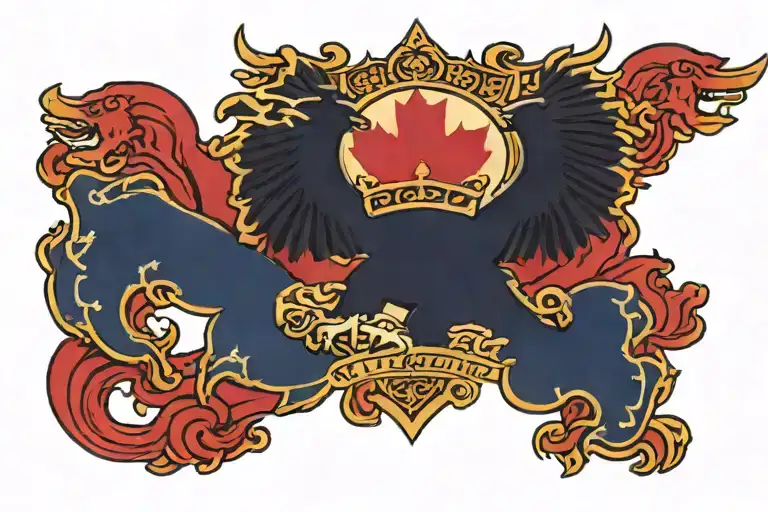 Uk Royal Coat Of Arms With Mount Fuji Background Representing The Client's Love