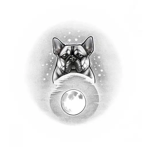 Superhero Dog With The Moon In Background