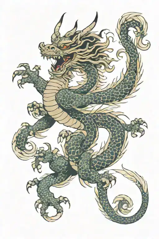 Oriental-style Dragon Flying