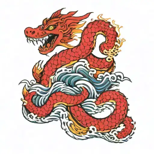 Sea Serpent Coiled Around Russian Submarine With Waves Crashing In The Background