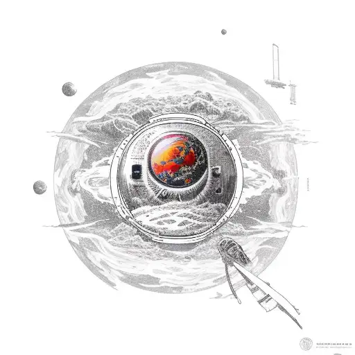 Astronaut Exploring A Hellish Planet Inspired By Greek Mythology