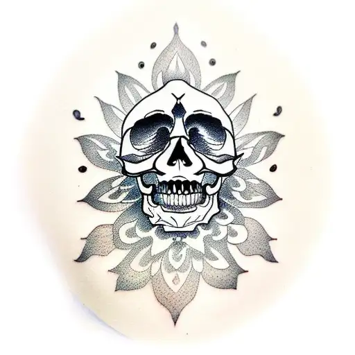 Skull Ladys Face Lotus Evil Eye