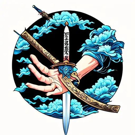 A Sword On The Arm That Passes Through The Hand