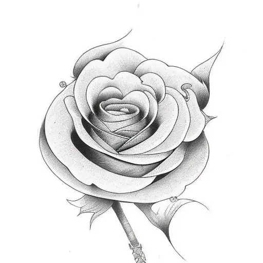 Black Rose With Stick