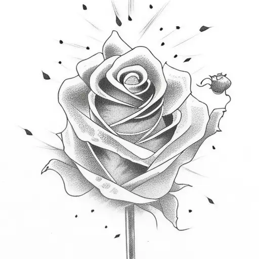 Black Rose With Stick Dark