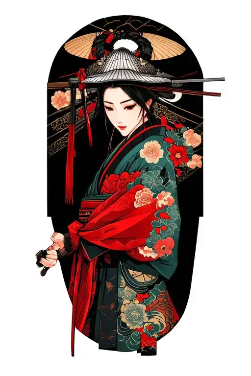 Samourai Cover With Japanese