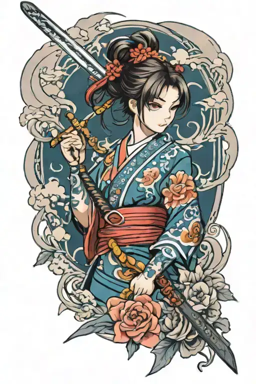 Anime Girl Holding Sword